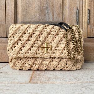 Tory Burch Kira Raffia Crochet Bag Large Size